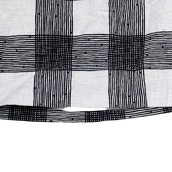 Madewell‎ Womens Skirt Size 2 Black White Striped Check Lined 100% Cotton - Picture 3 of 6